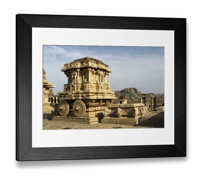 Framed Print : Stone chariot in Hampi, Karnataka, India