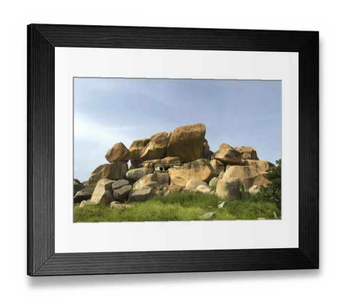 Framed Print : Natural rock formations in Hampi, Karnataka, India