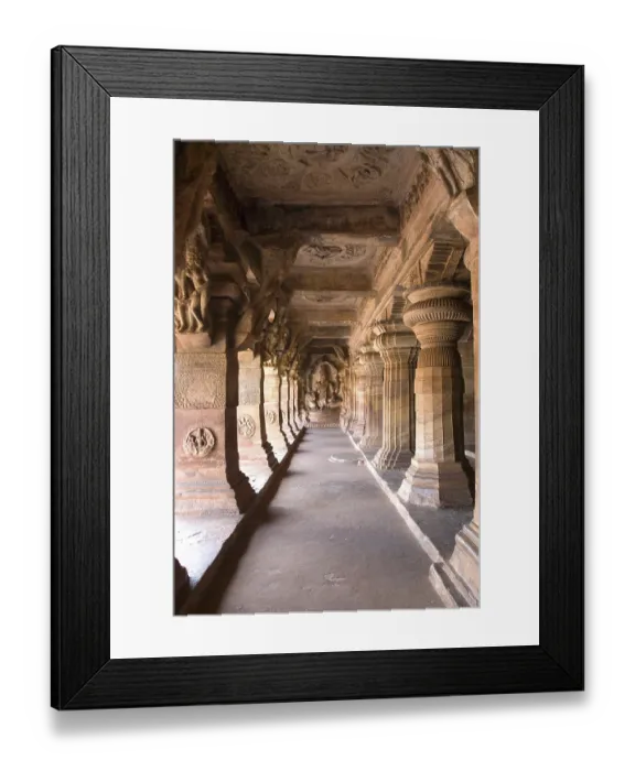 Framed Print : Cave three dedicated to Vishnu largest and most elaborate at Badami