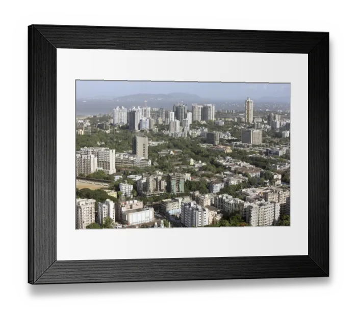 Framed Print : Aerial view of wadala with sewri