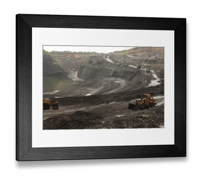Framed Print : Open cast coal mines of the Mahanadi Coal Fields Limited at Jharsuguda Orissa India