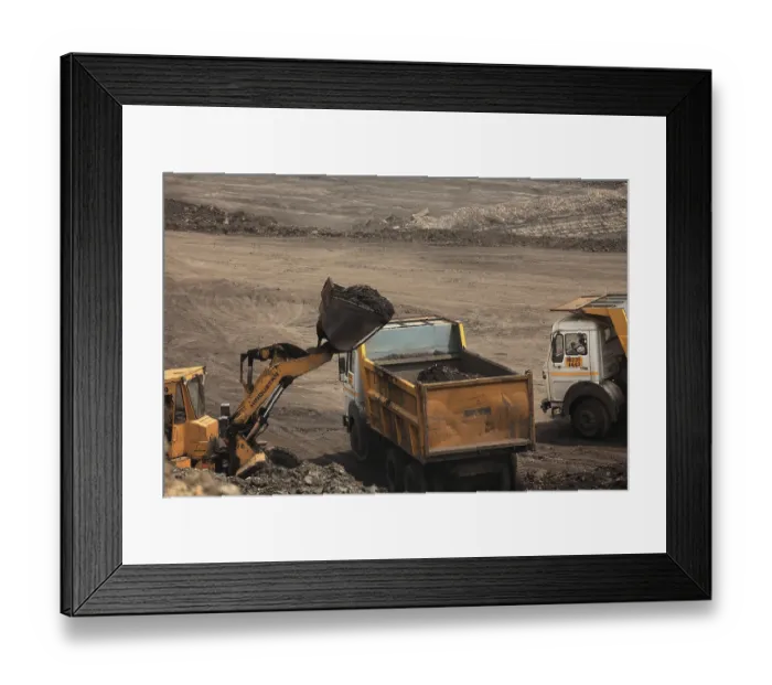 Framed Print : Open cast coal mines of the Mahanadi Coal Fields Limited at Jharsuguda Orissa India