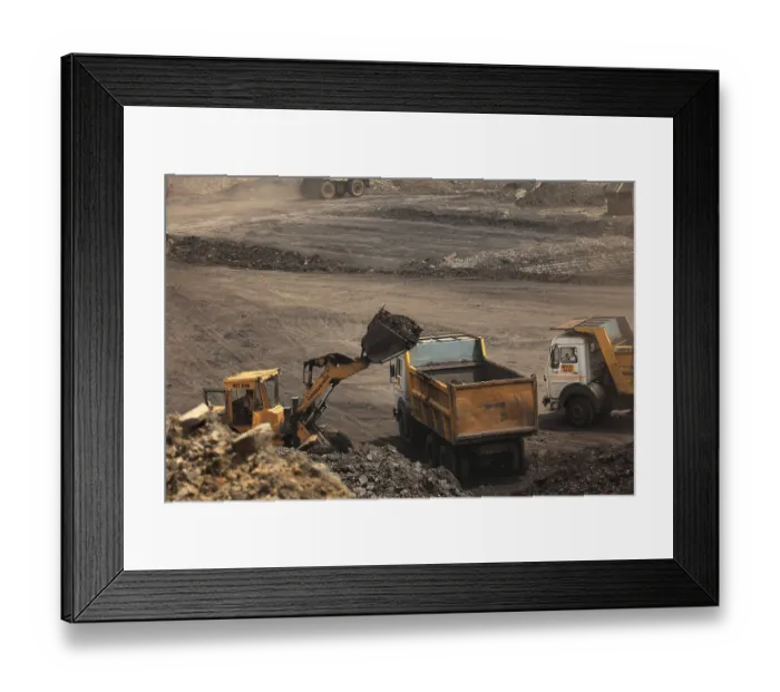 Framed Print : Open cast coal mines of the Mahanadi Coal Fields Limited at Jharsuguda Orissa India