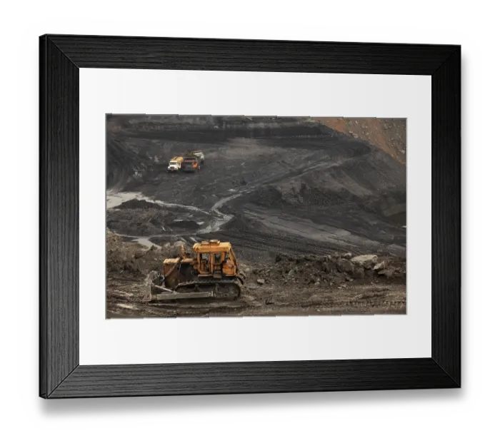Framed Print : Open cast coal mines of the Mahanadi Coal Fields Limited at Jharsuguda Orissa India