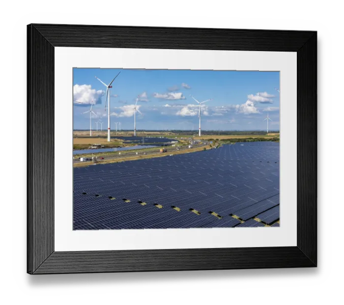 Framed Print : 86, 5 MW peak ground-mounted photovoltaic systems