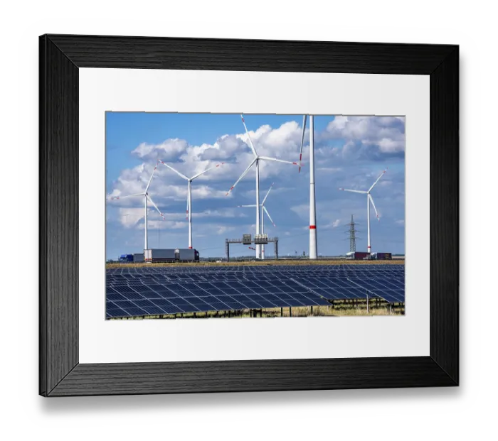 Framed Print : 86, 5 MW peak ground-mounted photovoltaic systems