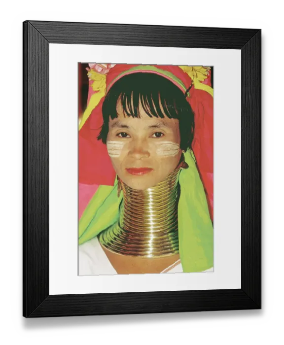 Framed Print : Portrait of woman from Long Neck Tribe