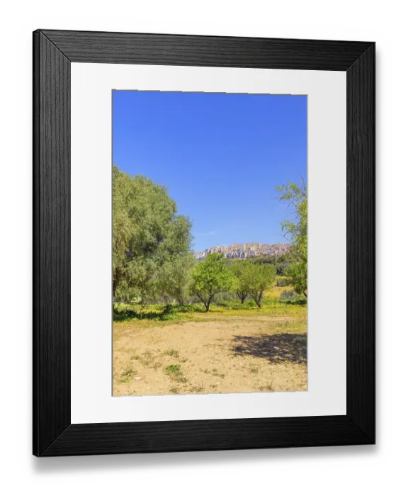 Framed Print : View of Agrigento town and surrounding countryside Framed Print : View of Agrigento town and surrounding countryside