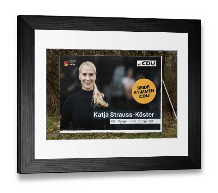 Framed Print : Large poster for the 2025 Bundestag election by the CDU with Katja Strauss-Koster