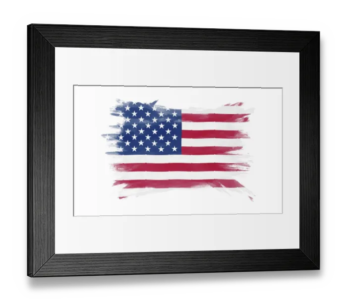 Framed Print : United States flag brush stroke Framed Print : United States flag brush stroke