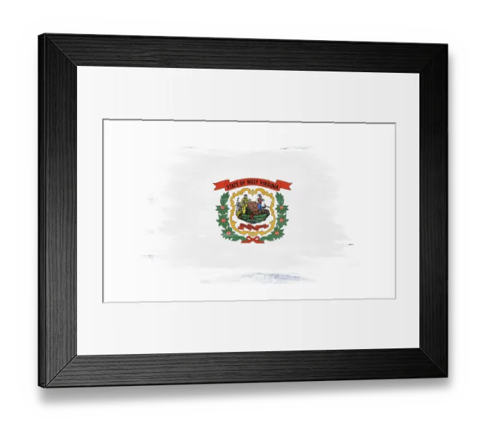 Framed Print : West Virginia state flag brush stroke
