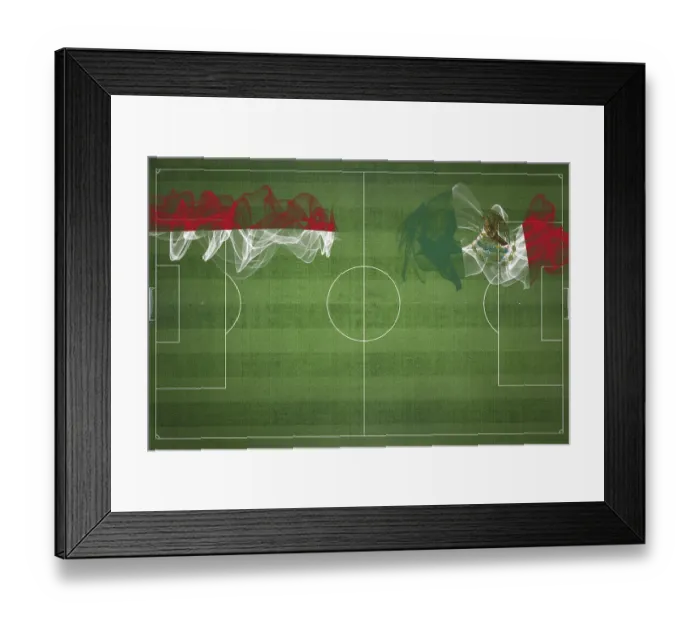 Framed Print : Monaco vs Mexico Soccer Match, national colors