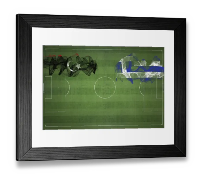 Framed Print : Libya vs Greece Soccer Match, national colors