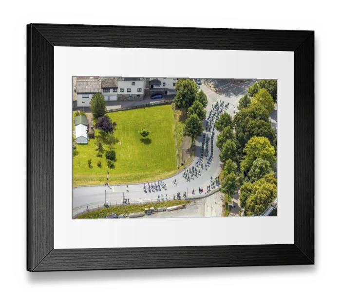 Framed Print : Aerial photo, shooting club street parade