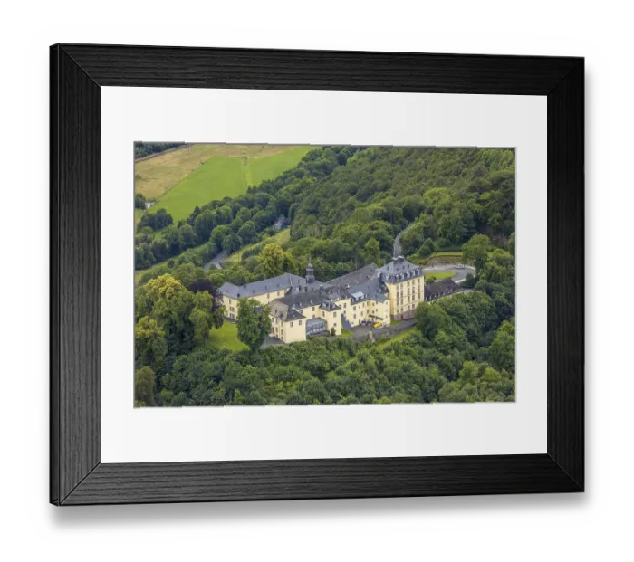 Framed Print : Aerial view, Wittgenstein Castle in the forest Framed Print : Aerial view, Wittgenstein Castle in the forest