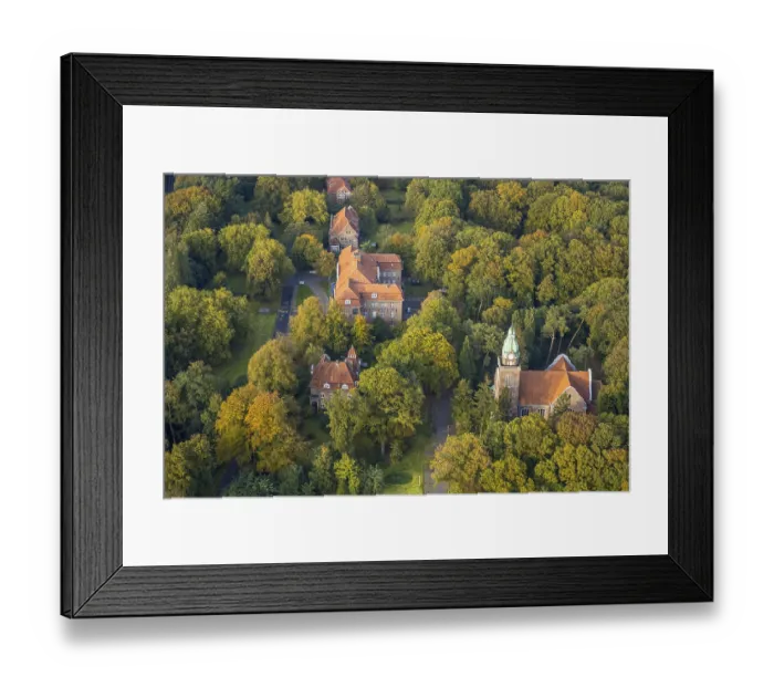 Framed Print : Aerial view, LVR Clinic, LVR Clinic Church