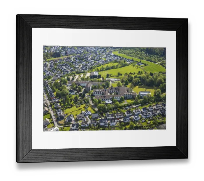 Framed Print : Aerial view, mountain monastery Bestwig Framed Print : Aerial view, mountain monastery Bestwig