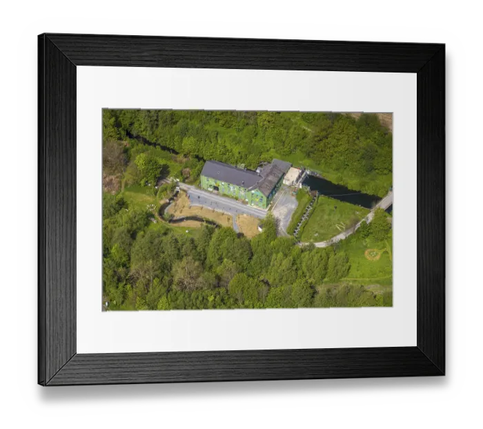 Framed Print : Aerial view, old hydroelectric power station Alfert