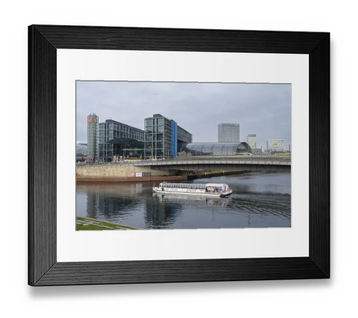 Framed Print : Central Station, Ship on the Spree