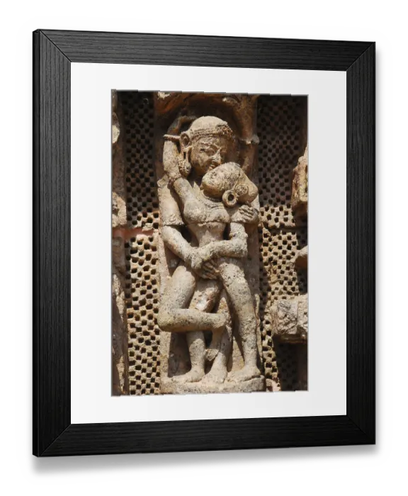 Framed Print : Erotic statues carved on wall of Konarak sun temple Framed Print : Erotic statues carved on wall of Konarak sun temple