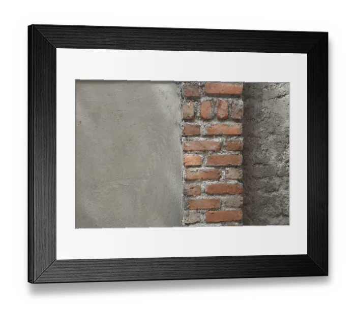 Framed Print : Wall with brick pillar