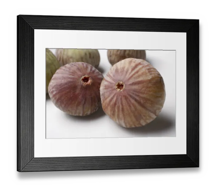 Framed Print : Fruit, group of Figs Ficus Carica Anjir on white background