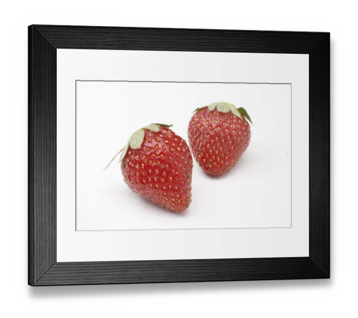 Framed Print : Fruit, Strawberry Fragaria Ananassa on white background