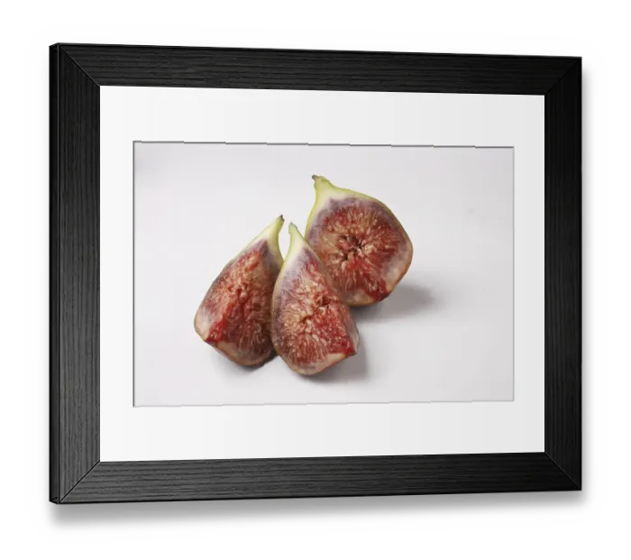 Framed Print : Fruit, Figs Ficus Carica Anjir cut in three pieces red juicy texture on white background Framed Print : Fruit, Figs Ficus Carica Anjir cut in three pieces red juicy texture on white background