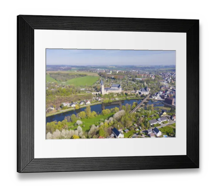 Framed Print : Aerial view with Zwickauer Mulde