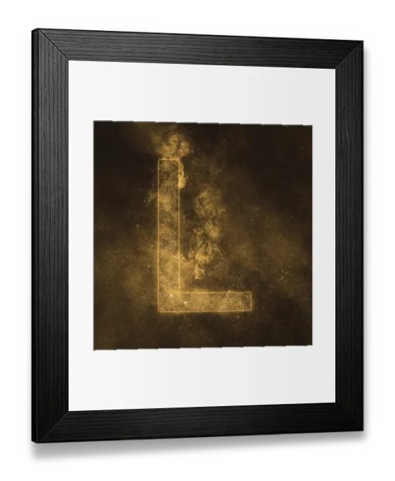 Framed Print : Letter L alphabet symbol. Space Letter Framed Print : Letter L alphabet symbol. Space Letter