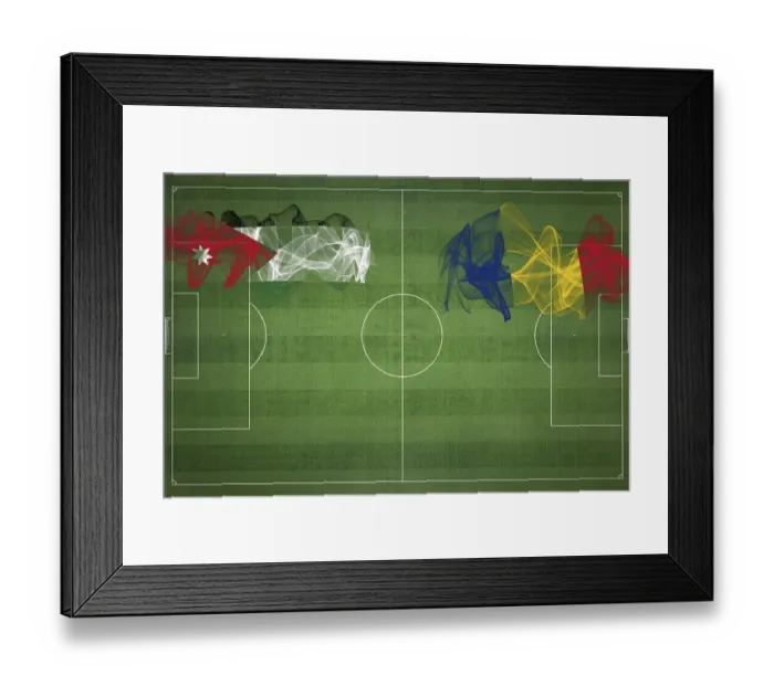 Framed Print : Jordan vs Romania Soccer Match