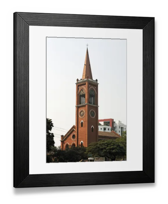 Framed Print : Heritage Lal Deval synagogue Neo gothic red brick building by David Sassoon