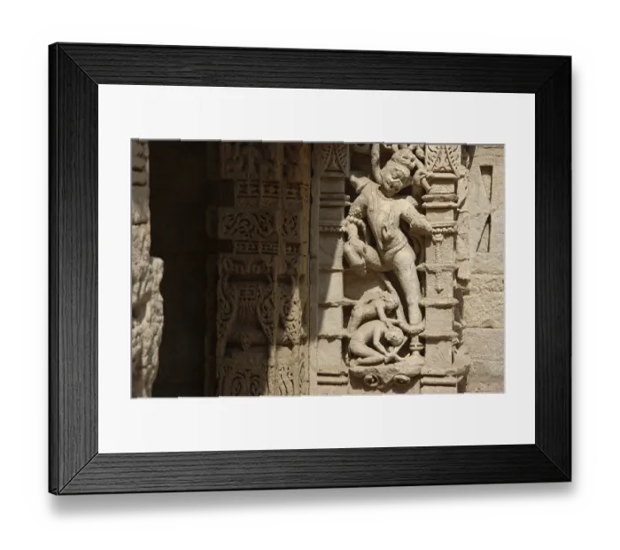 Framed Print : Statues carved on wall in Patan Jain temple Framed Print : Statues carved on wall in Patan Jain temple