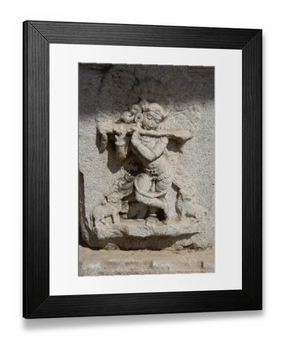Framed Print : God Krishna statue carved in Vitthala temple complex
