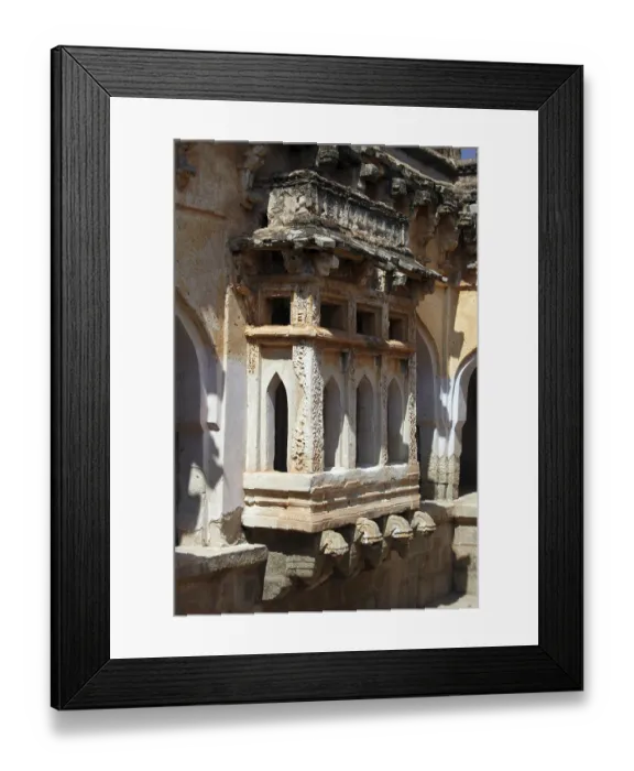 Framed Print : Carved gallery of Queen's bath (8 ft) Framed Print : Carved gallery of Queen's bath (8 ft)