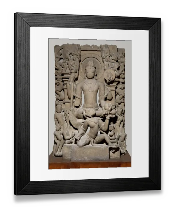 Framed Print : Vishnu sitting on Garuda, Vaishnav cult