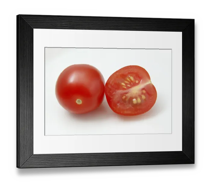 Framed Print : Vegetable, Fruit, Red baby tomatoes on white background