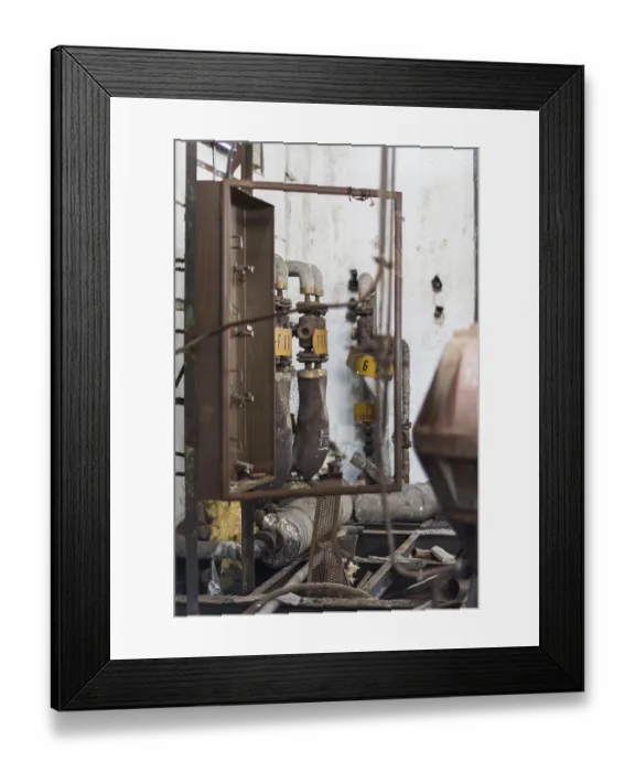 Framed Print : Details of an old abandoned factory
