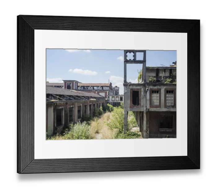 Framed Print : Details of an old abandoned factory