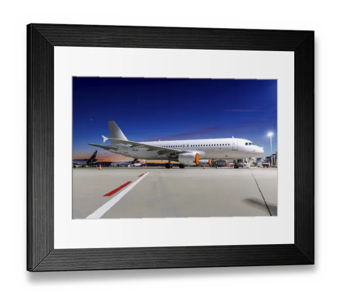 Framed Print : An Airbus A320 aircraft of Avion Express Malta with the registration number 9H-MLE at Stuttgart Airport