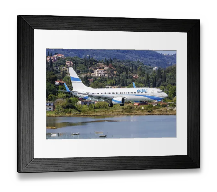 Framed Print : A Boeing 737-800 aircraft of Enter Air with the registration SP-ENV at Corfu Airport