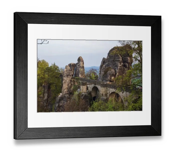 Framed Print : The Bastei bridge seen from the Ferdinandstein Framed Print : The Bastei bridge seen from the Ferdinandstein