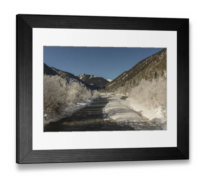 Framed Print : The Riss creek flowing through a snow covered landscape in the Eng valley Framed Print : The Riss creek flowing through a snow covered landscape in the Eng valley