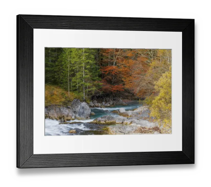 Framed Print : The Riss creek flowing through an autumnal landscape in the Eng valley Framed Print : The Riss creek flowing through an autumnal landscape in the Eng valley