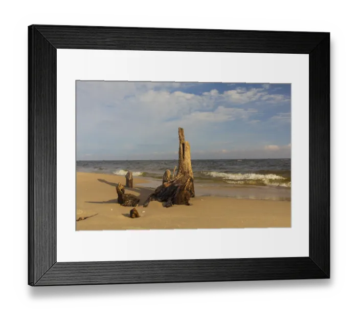 Framed Print : Beach at sunrise, close to Stegna