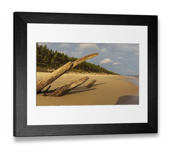 Framed Print : Beach at sunrise, close to Stegna