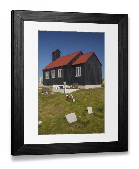 Framed Print : Church Kirkjuvogskirkja built in 1861