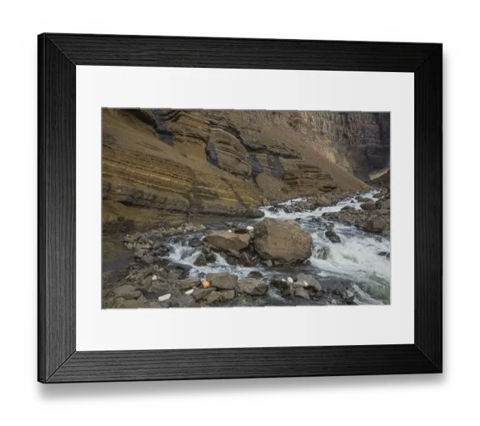 Framed Print : Hengifoss waterfall is located in Hengifossa in Fljotsdalshreppur