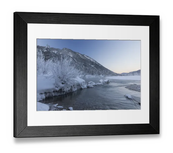 Framed Print : Isar valley in winter at temperatures of minus 18 degrees Celsius Framed Print : Isar valley in winter at temperatures of minus 18 degrees Celsius