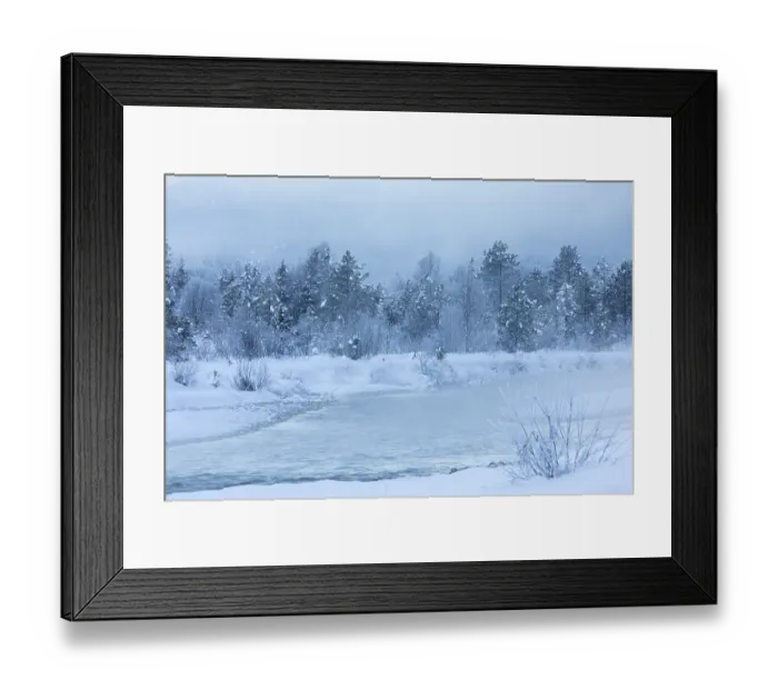 Framed Print : Isar valley in winter at temperatures of minus 18 degrees Celsius